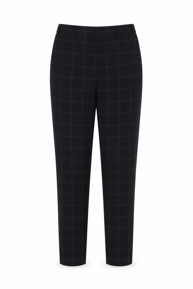 Uniqlo Women's Black Check Slim Tapered Work Trousers Size S