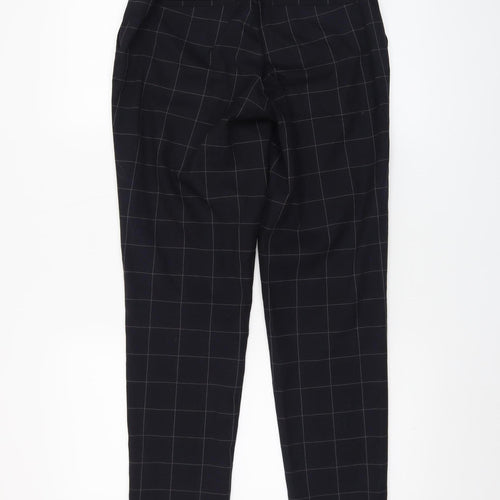 Uniqlo Women's Black Check Slim Tapered Work Trousers Size S