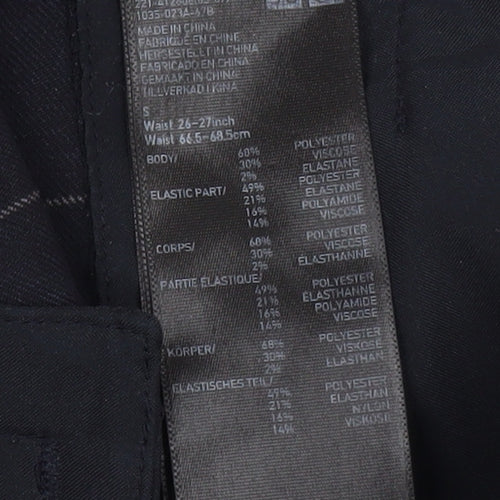 Uniqlo Women's Black Check Slim Tapered Work Trousers Size S