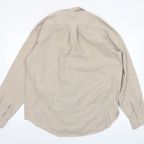 Polo Ralph Lauren Men's Beige Cotton Button-Up Shirt XL