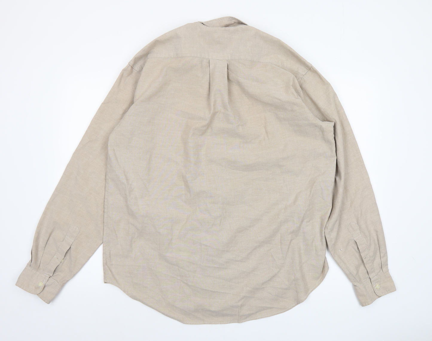 Polo Ralph Lauren Men's Beige Cotton Button-Up Shirt XL