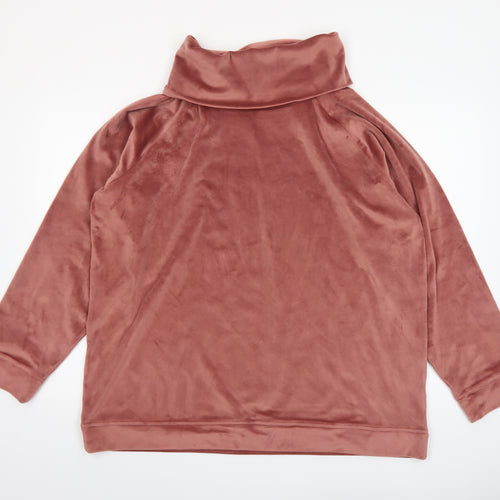 Cotton Traders Women’s Vintage Rose Velour Cowl Neck Sweatshirt UK 24