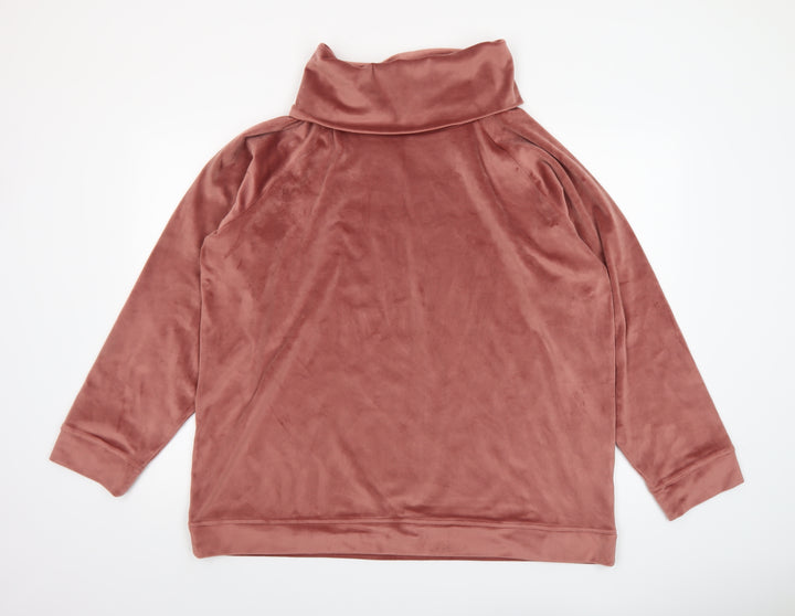 Cotton Traders Women’s Vintage Rose Velour Cowl Neck Sweatshirt UK 24