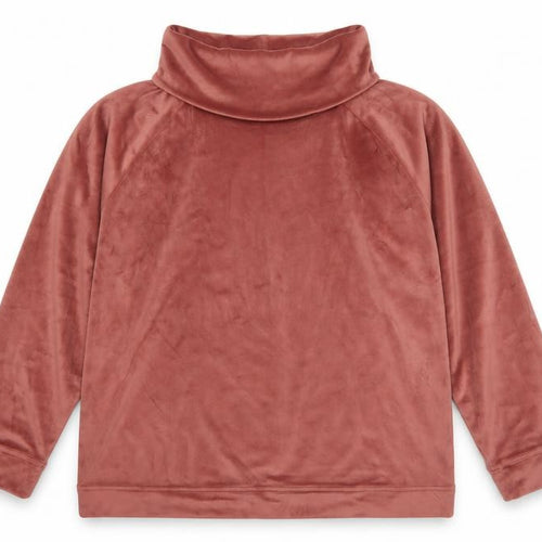 Cotton Traders Women’s Vintage Rose Velour Cowl Neck Sweatshirt UK 24