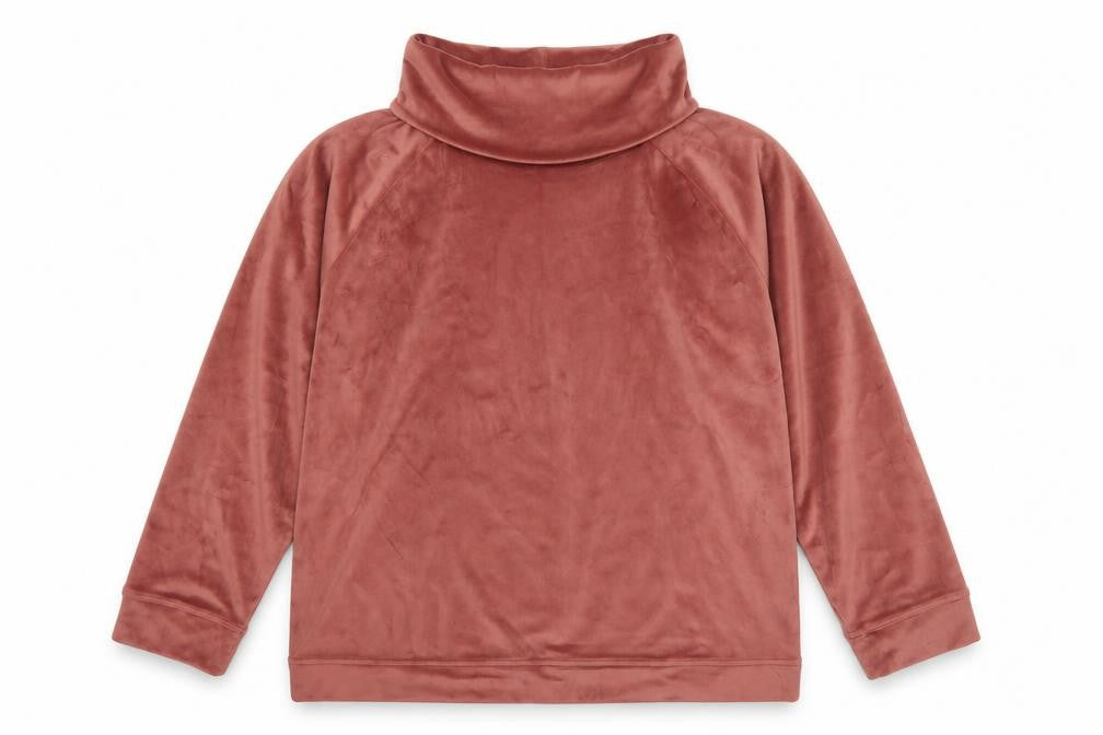 Cotton Traders Women’s Vintage Rose Velour Cowl Neck Sweatshirt UK 24