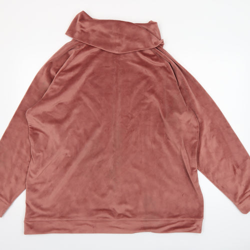Cotton Traders Women’s Vintage Rose Velour Cowl Neck Sweatshirt UK 24
