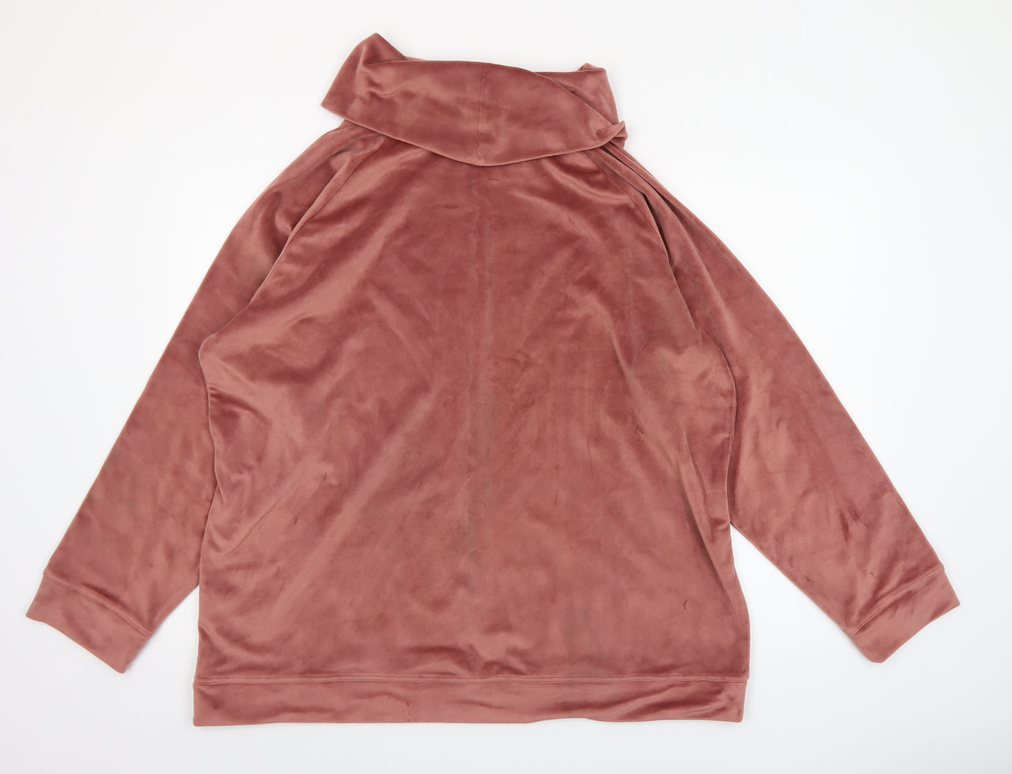 Cotton Traders Women’s Vintage Rose Velour Cowl Neck Sweatshirt UK 24