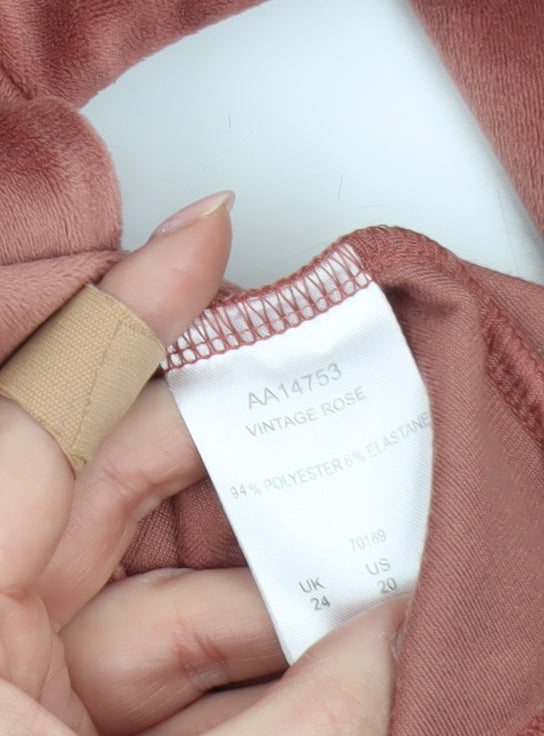 Cotton Traders Women’s Vintage Rose Velour Cowl Neck Sweatshirt UK 24
