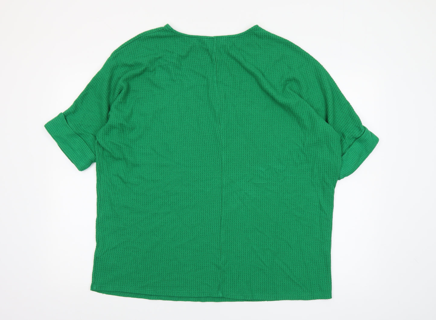 Apricot Women Green Size 14 Relaxed Knit Short Sleeve T-Shirt