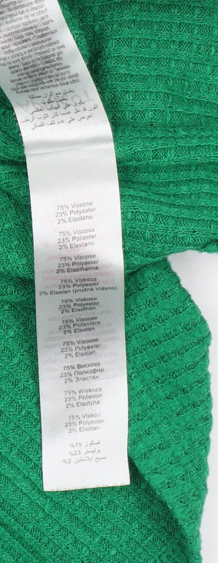 Apricot Women Green Size 14 Relaxed Knit Short Sleeve T-Shirt