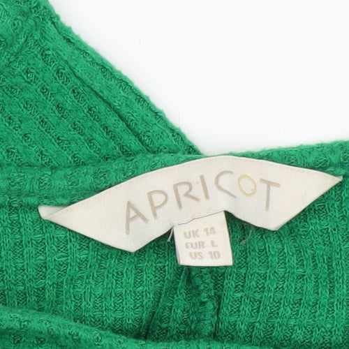 Apricot Women Green Size 14 Relaxed Knit Short Sleeve T-Shirt