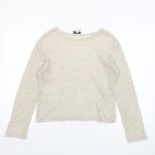 Marks and Spencer Women’s Beige Open-Knit Pullover Jumper XS