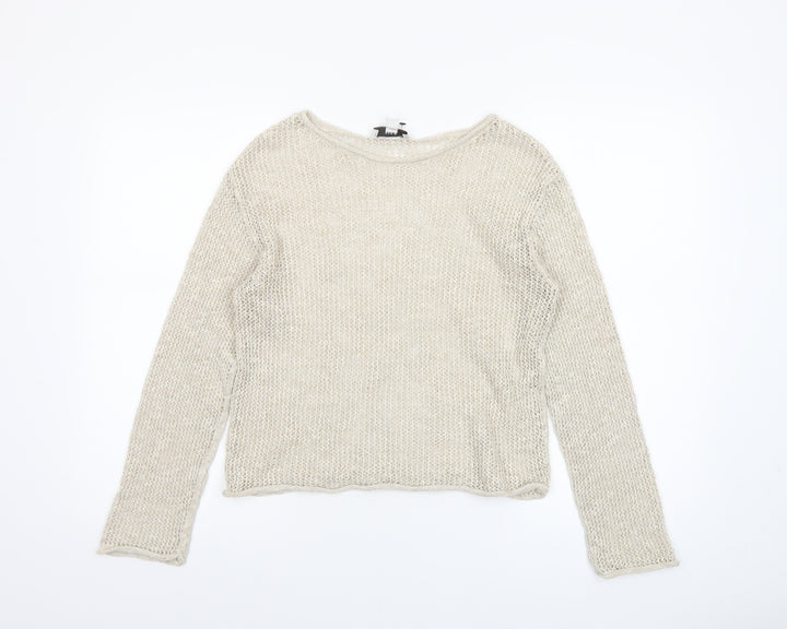 Marks and Spencer Women’s Beige Open-Knit Pullover Jumper XS