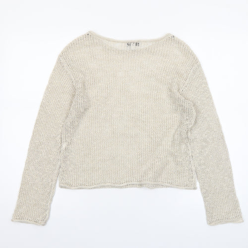 Marks and Spencer Women’s Beige Open-Knit Pullover Jumper XS