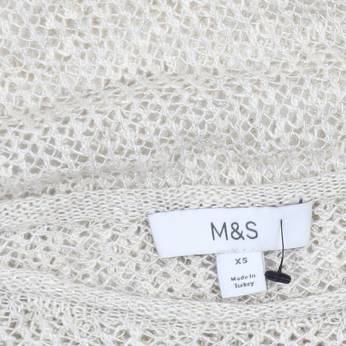 Marks and Spencer Women’s Beige Open-Knit Pullover Jumper XS