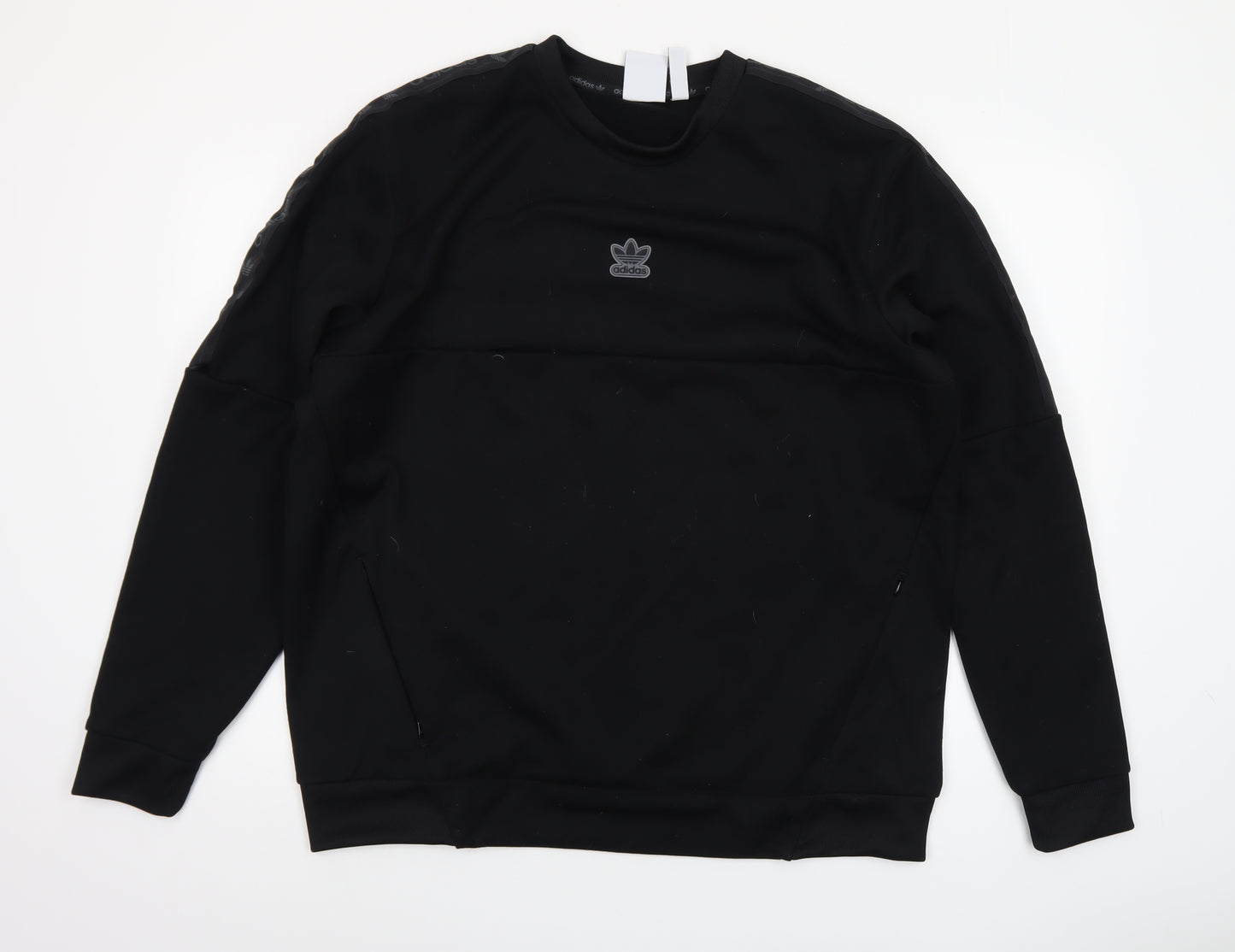 Adidas Mens Black XL Crew Neck Pullover Sweatshirt