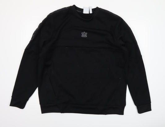Adidas Mens Black XL Crew Neck Pullover Sweatshirt