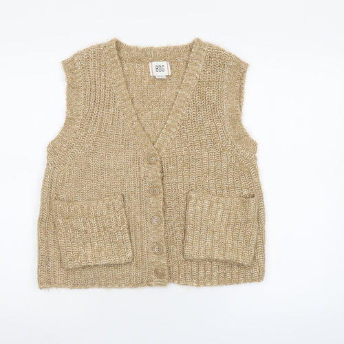 BDG Women's Beige Knit Sleeveless Cardigan Vest Size S