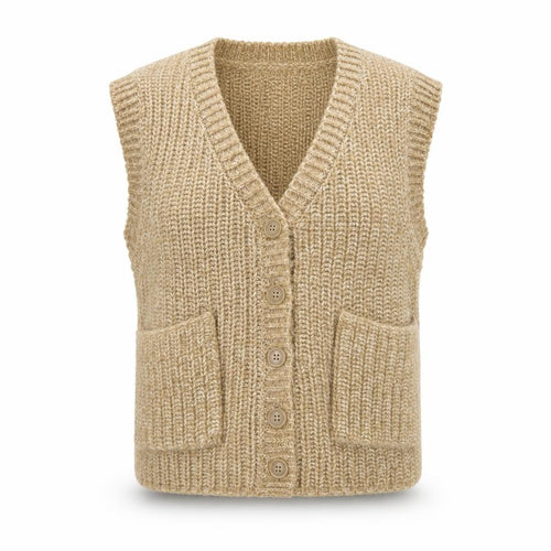 BDG Women's Beige Knit Sleeveless Cardigan Vest Size S