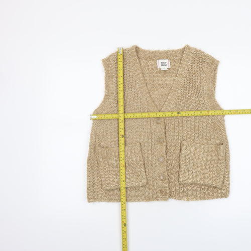 BDG Women's Beige Knit Sleeveless Cardigan Vest Size S