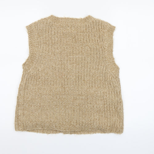 BDG Women's Beige Knit Sleeveless Cardigan Vest Size S