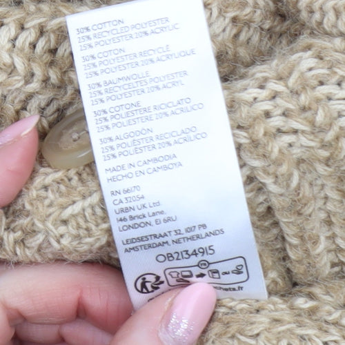 BDG Women's Beige Knit Sleeveless Cardigan Vest Size S