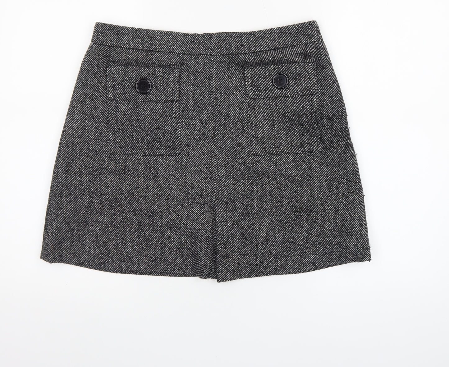 Next Women Grey Tweed Short Pencil Skirt Size 12 Workwear