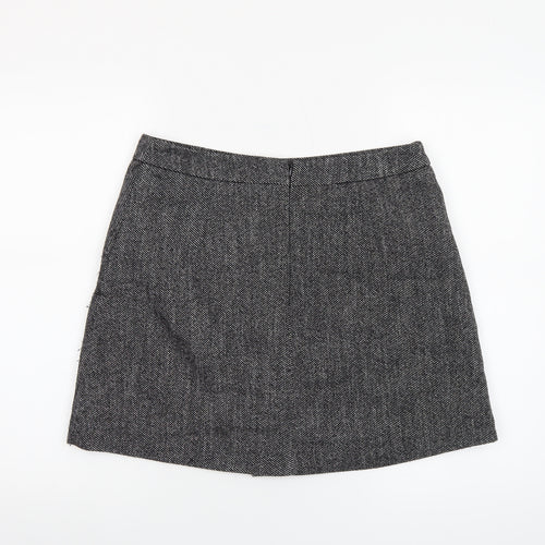 Next Women Grey Tweed Short Pencil Skirt Size 12 Workwear