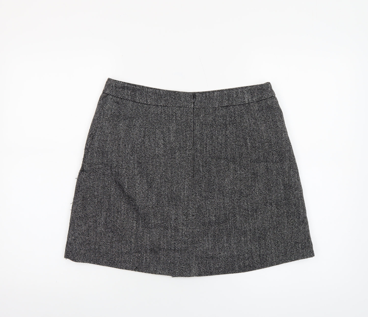 Next Women Grey Tweed Short Pencil Skirt Size 12 Workwear