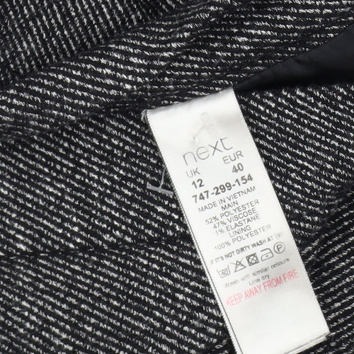 Next Women Grey Tweed Short Pencil Skirt Size 12 Workwear