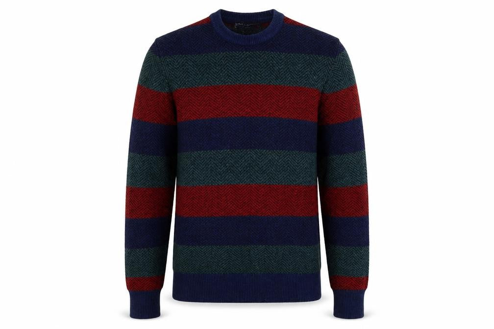 Front view of Gap Men's Multicoloured Striped Lambswool Jumper XS