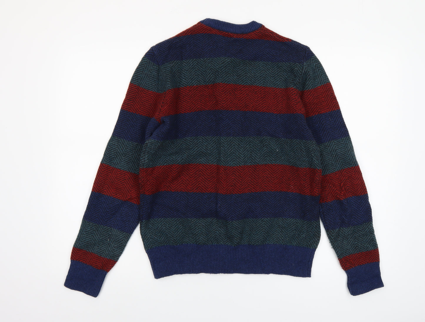 GAP Men's Multicoloured Striped Lambswool Jumper XS