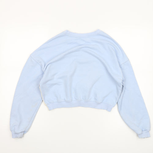 H&M Girls Blue Mickey Mouse Ski Graphic Pullover Sweatshirt 11-12 Years