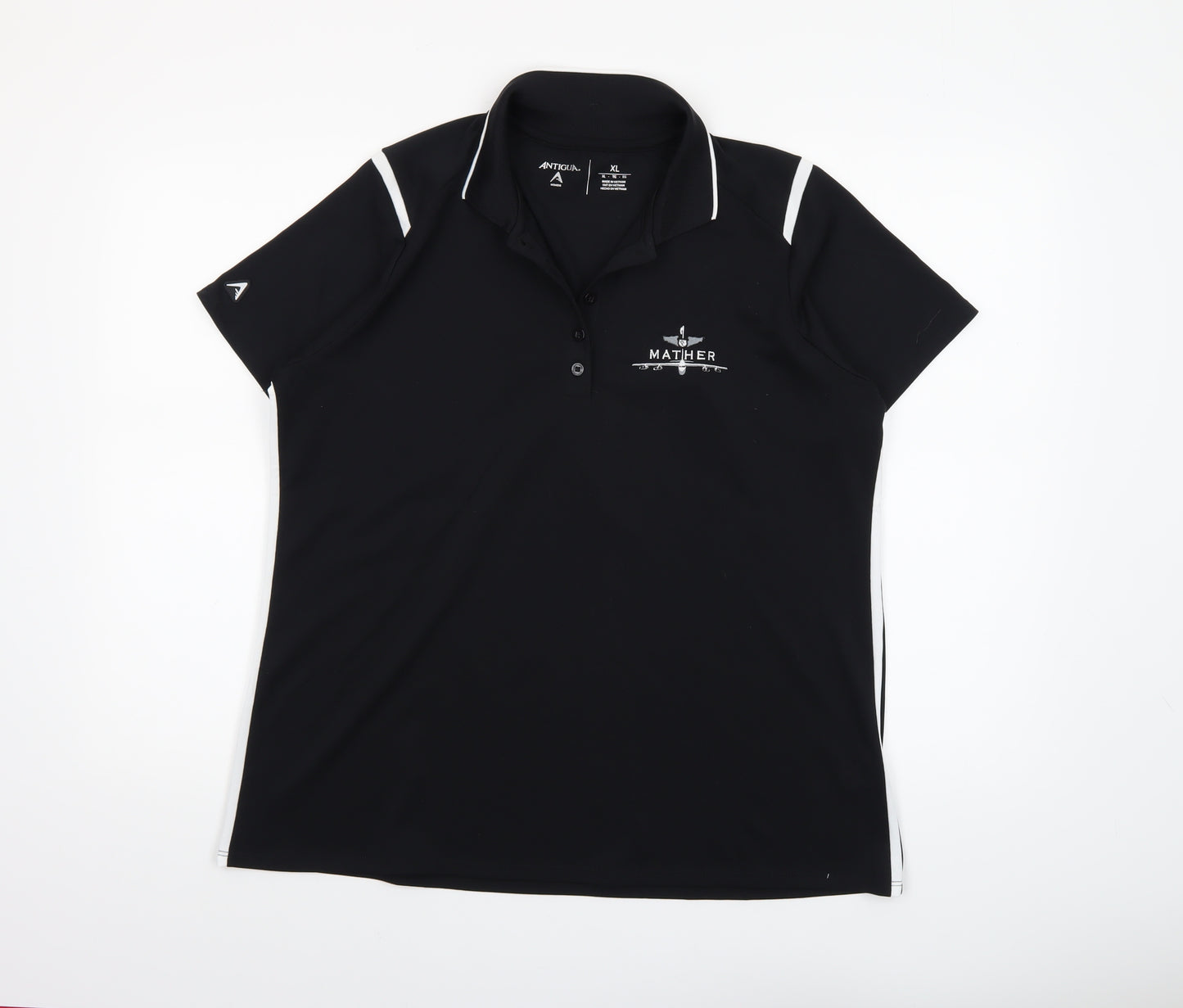 Antigua Men's Black XL Golf Polo Shirt Lightweight Moisture Wicking