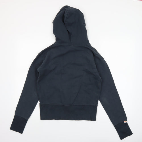 Superdry Womens Navy Pullover Hoodie Small Cotton Logo Casual