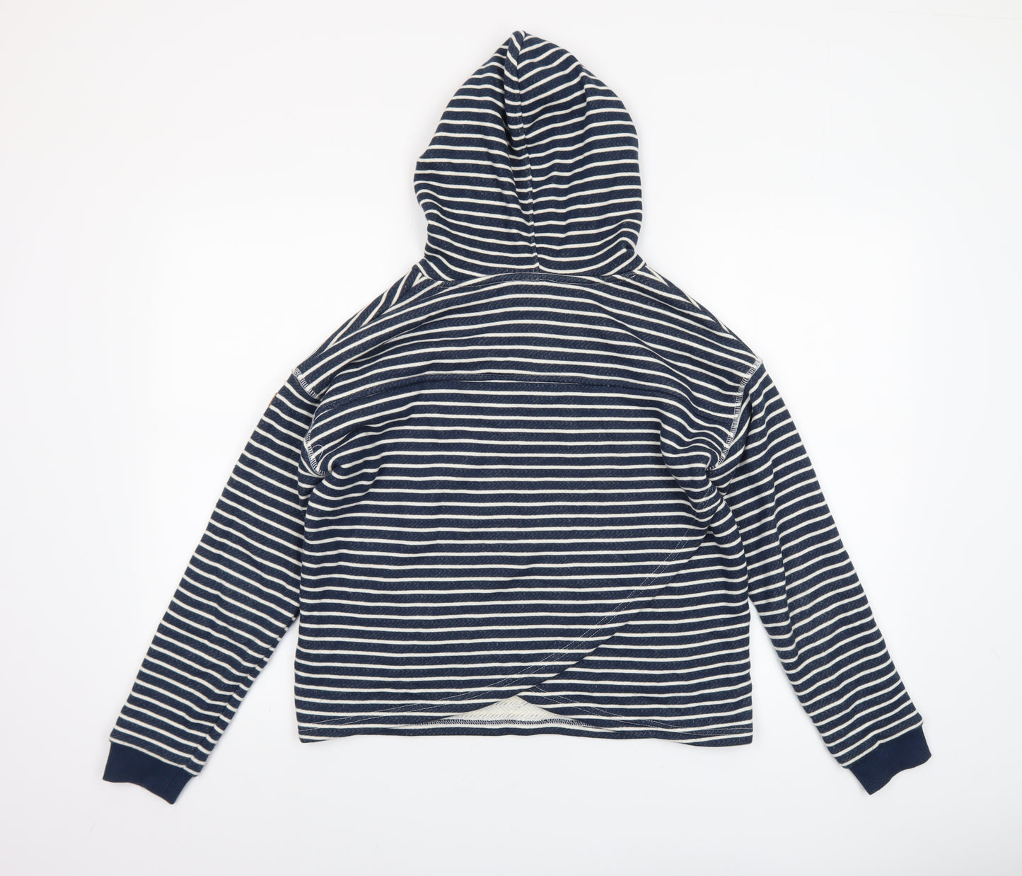 Roxy Womens Blue Striped Pullover Hoodie XS Cotton Blend