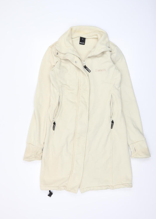 Bench Womens Beige Cotton Fleece Long Jacket Coat Size M