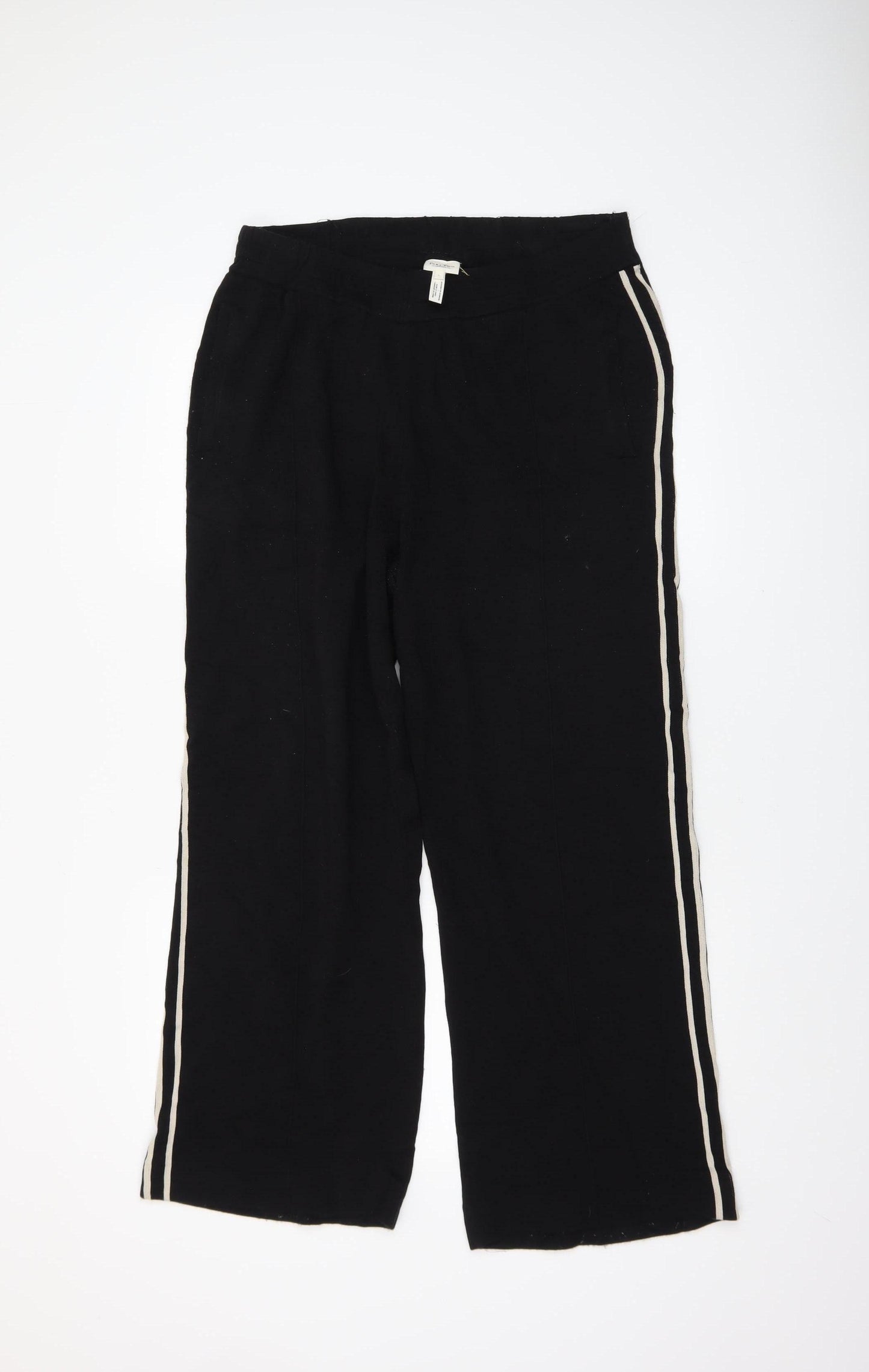 Part Two Women Black Wide-Leg Trousers L Viscose Blend