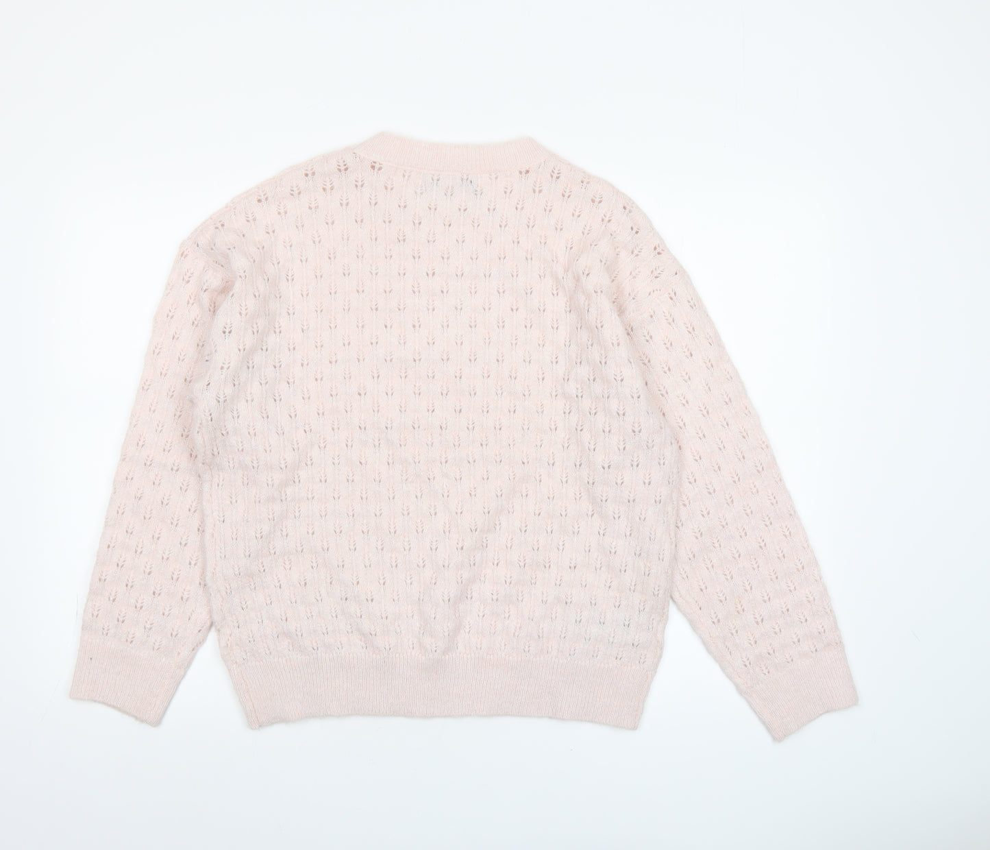 Mango Women’s Ivory Open-Knit Pullover Jumper Size L