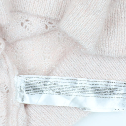 Mango Women’s Ivory Open-Knit Pullover Jumper Size L