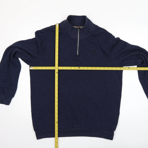Next Men’s Blue 1/4 Zip Knit Pullover Sweatshirt Size L