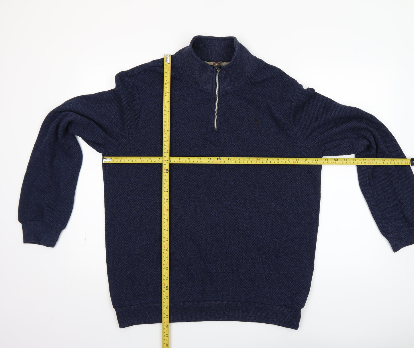 Next Men’s Blue 1/4 Zip Knit Pullover Sweatshirt Size L