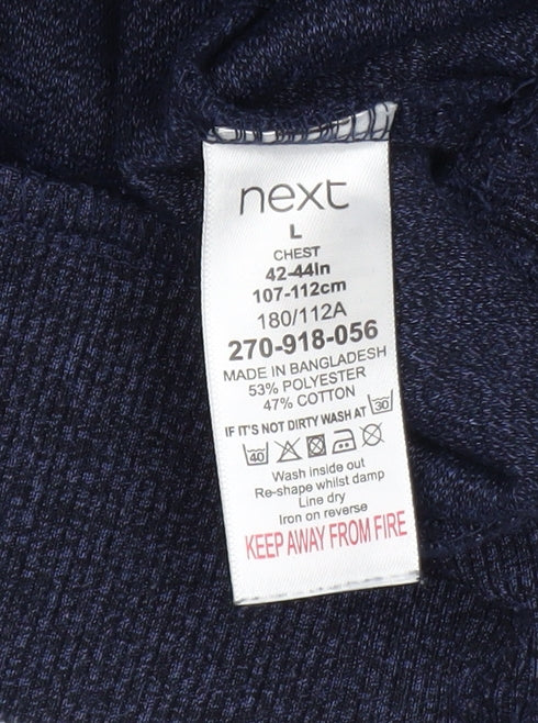 Next Men’s Blue 1/4 Zip Knit Pullover Sweatshirt Size L
