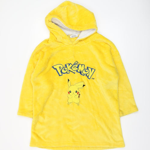 Fashion UK Boys Pokémon Pikachu Yellow Hooded Fleece Robe One Size