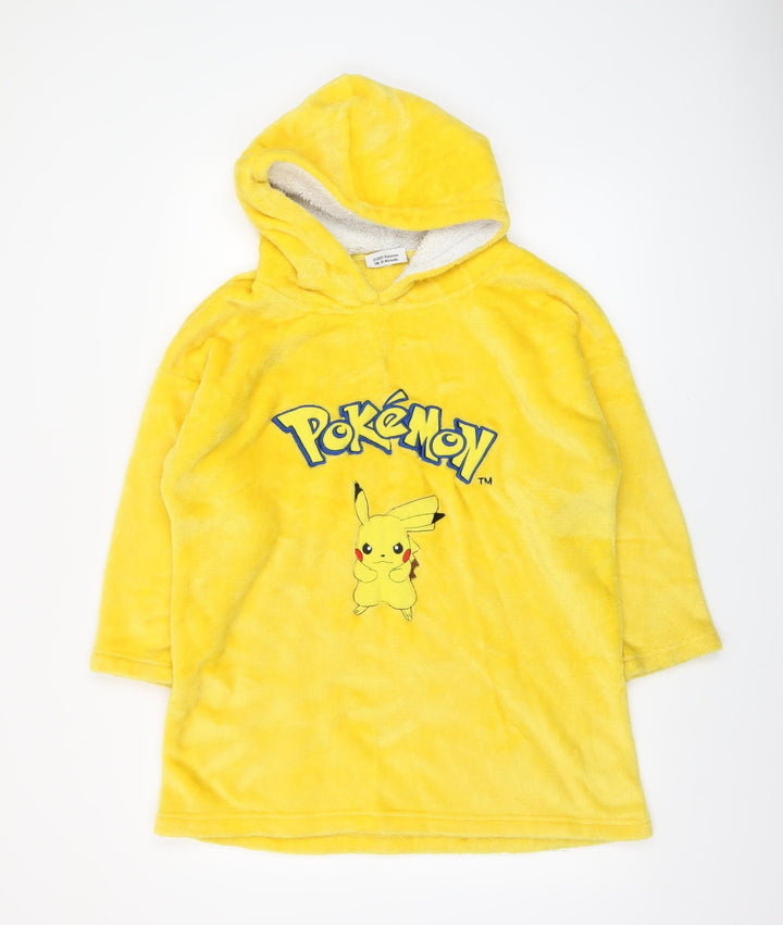 Fashion UK Boys Pokémon Pikachu Yellow Hooded Fleece Robe One Size