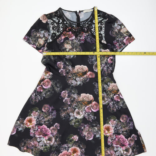 Oasis Women’s Multicoloured Floral Lace A-Line Dress Size 14