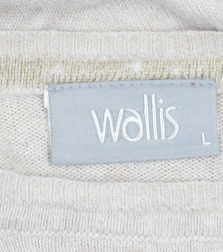 Wallis Women’s Beige Butterfly Embroidered Pullover Jumper L