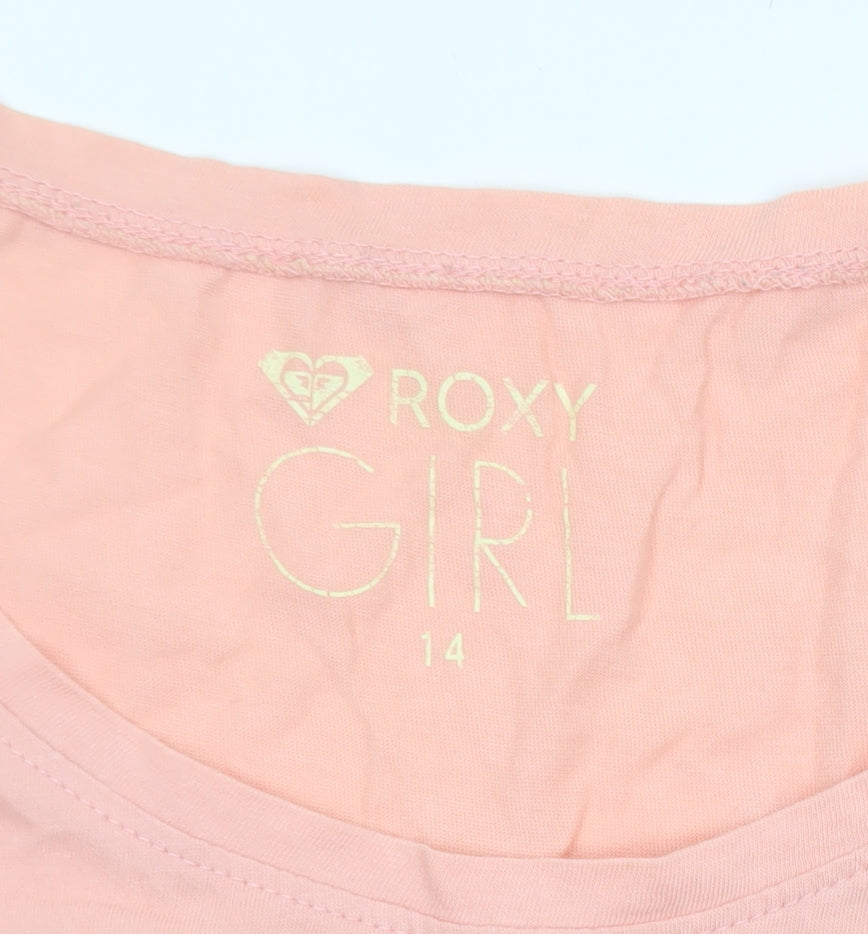 Roxy Teens Pink 100% Cotton Tank Top Size 14 Sleeveless