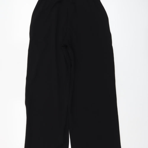 JDY Women's Black Cropped Wide-Leg Trousers Size S High Waist