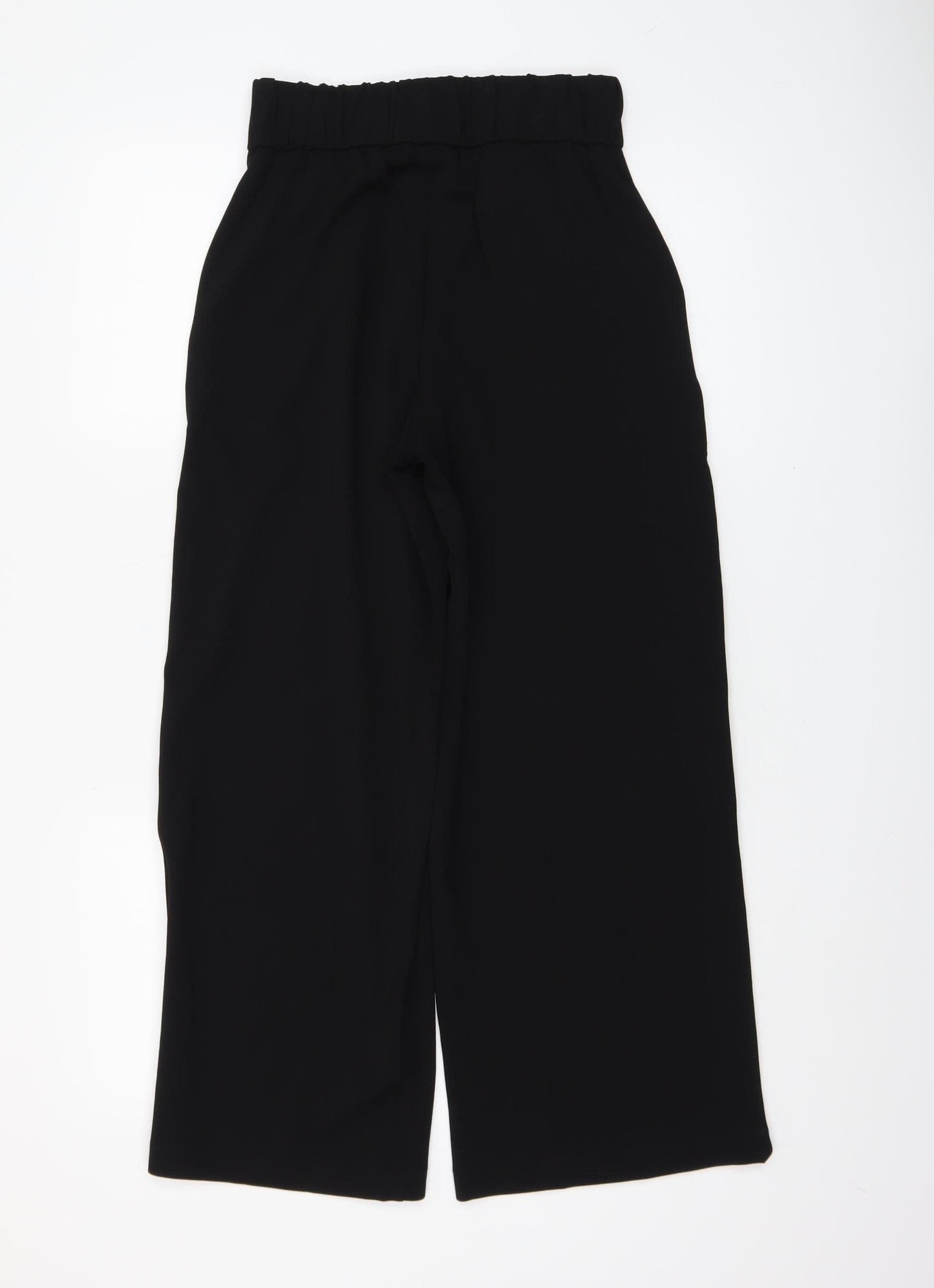 JDY Women's Black Cropped Wide-Leg Trousers Size S High Waist